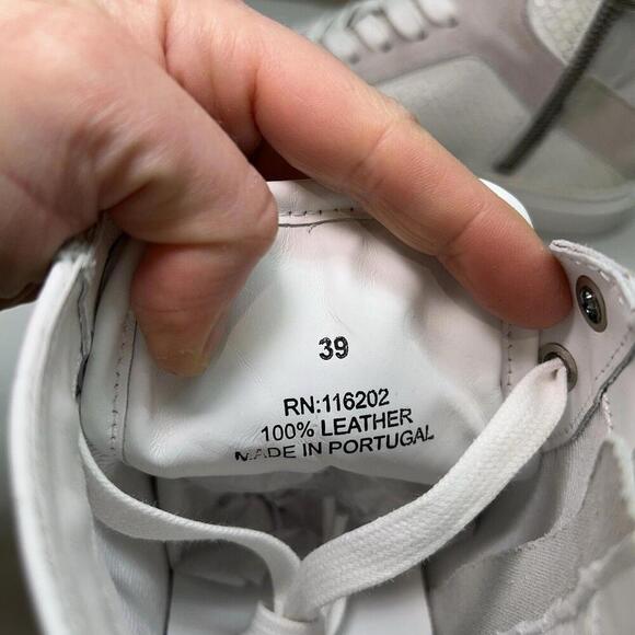 ZADIG & VOLTAIRE Zv1747 High Flash Keith Croc Blanc Leather Sneakers sz 39 $458 - Picture 15 of 15